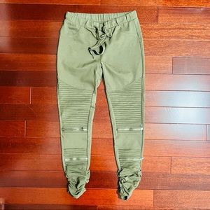 Fashion Nova Moto style Olive Leggings